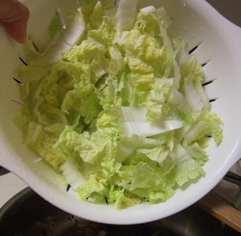 sliced Napa cabbage